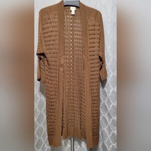 Chico's - Women's Textured Mesh Cardigan - Brown